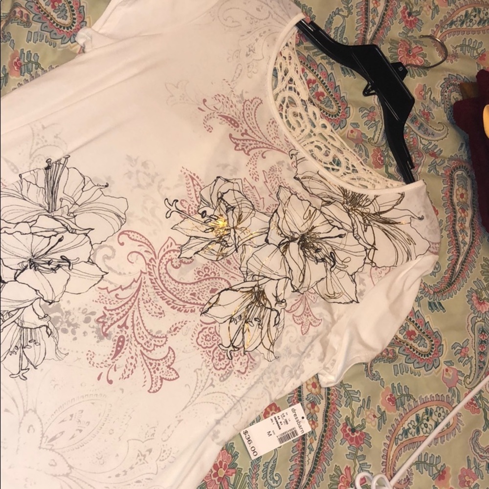 Flowy detailed designed a flowers dress barn top